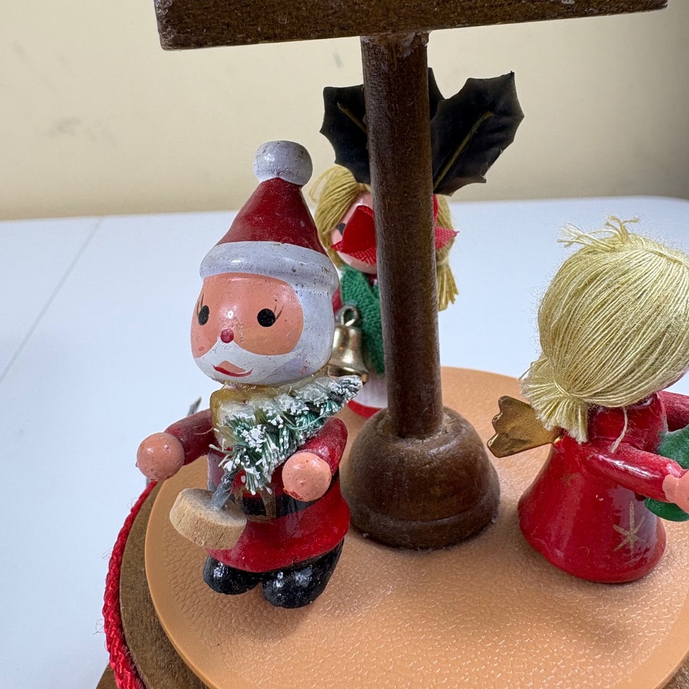 Lefton Dancing Music Box Santa & Angel Girls Vintage Christmas Figurine - Picture 8 of 17